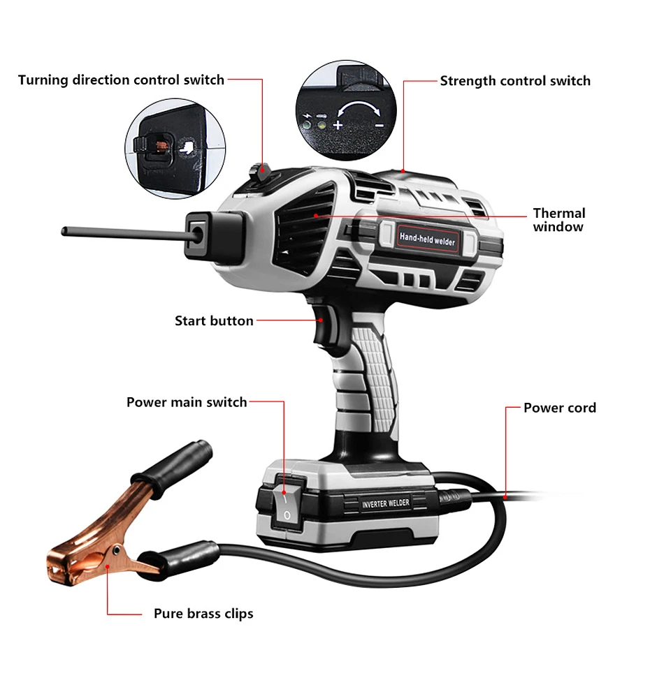 4600W Handheld Inverter ARC Welder 220V 110V Portable Automatic Electric Welding Machine And Mask Steel Brush Home DIY Soldering