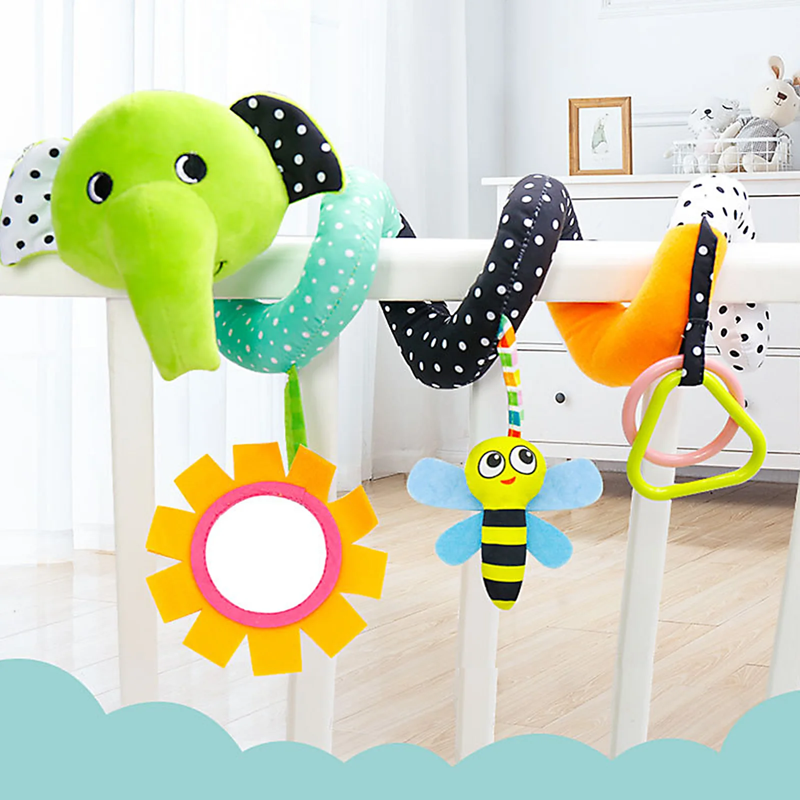 Baby Bed Hanging Toy Hanging Spiral Rattle Cart Pendant Interactive