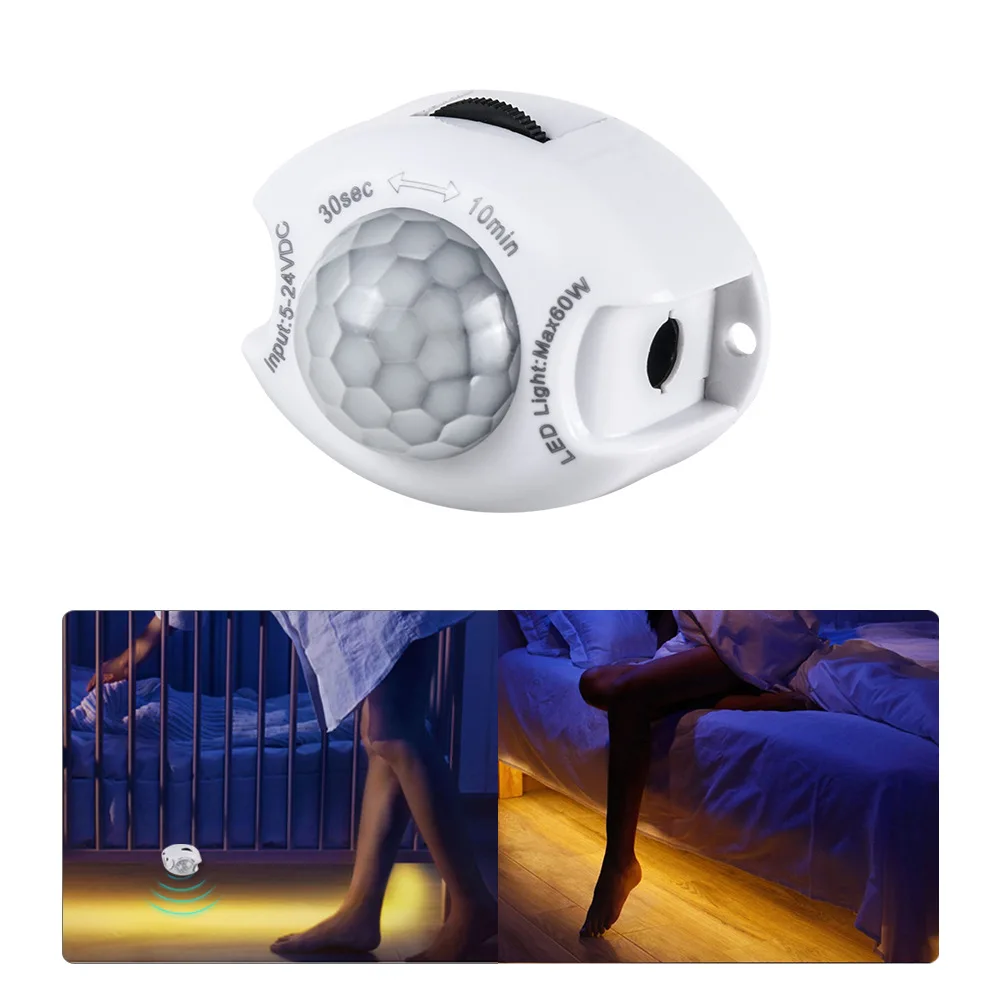 PIR Motion Sensor LED Strip Light Mini Module Tape Smart Timer Automatic DC 5V 24V Light Switch Human Body Detector Controller images - 6