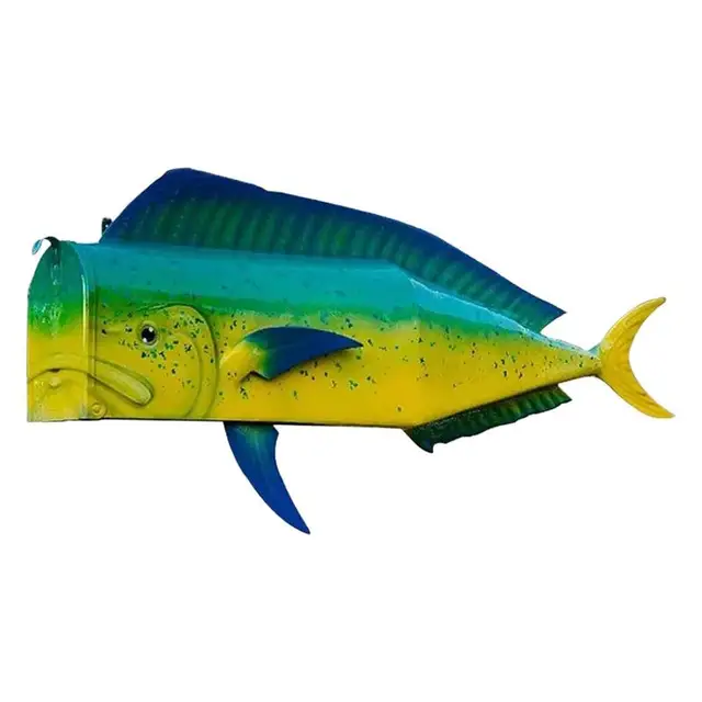 Fish Shape Postafiók Fém Halak Vicces Levélbox Időjárásálló Állati Postaláda A Kerti Dekoráción Kívüli Gazdaságokhoz