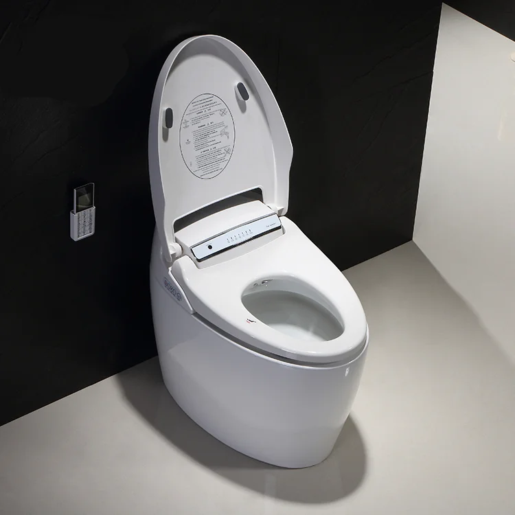 Smart toilet Intelligent, Automatic flip-top flush ceramic automatic flushing integrated Commode S-shaped water trap toilet
