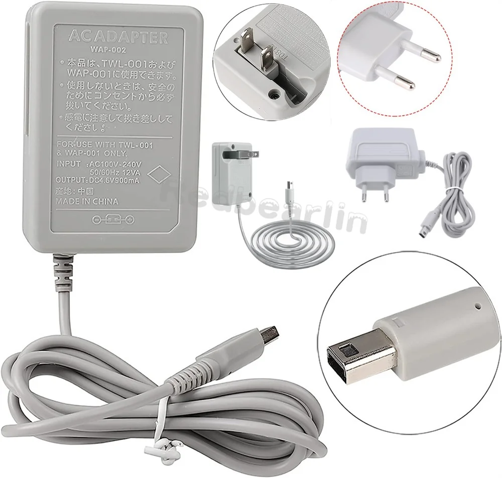 

200 шт. адаптер переменного тока, зарядное устройство для дома, настенный адаптер питания (100-240 В) для Nintendo 3DS 2DS 2DS XL 2DS DSi XL