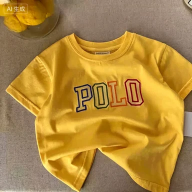 키즈 컬러풀 POLO 레터 자수 티셔츠 - 10가지 색상 가능