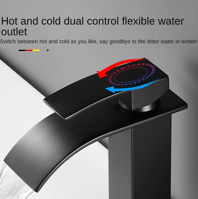 Bathroom Basin Faucet Waterfall Basin Sink Faucet Brass Bath Faucet Hot&Cold Water Mixer Vanity Tap Deck Mounted Washbasin basin faucet bathroom faucet