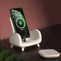 1PC Wireless Charger Compatible For ios Android Phone 15w Fast Charge Sofa Chair Phone Holder Stand For Home Creative Decoration - Image 4