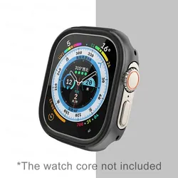 Titanium Color Waterproof Matte Zinc Alloy Protector for Apple Watch Ultra 2 49mm (Black)
