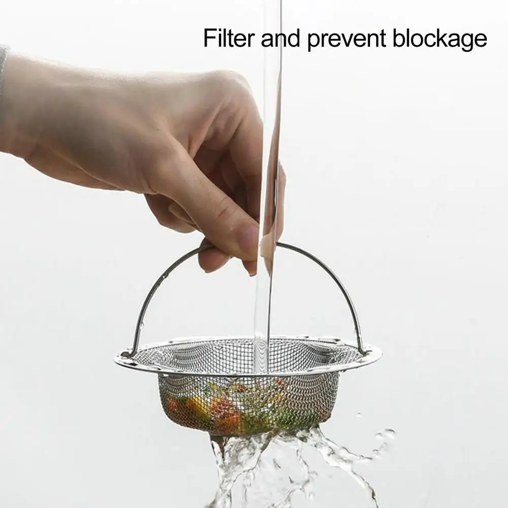 11*2cm Stainless Steel Sink Strainer With Handle Kitchen Sink Stopper Strainer Mesh Sink Sewer Filter Catcher Household Supplies