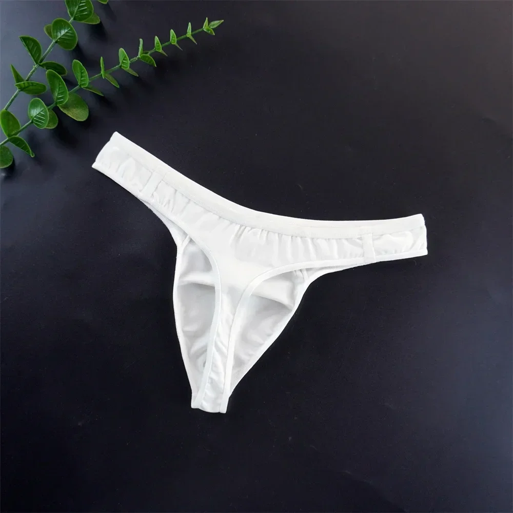 Men's Youth G-String Briefs with Large Pouch - Solid Color Bikini Underwear for Enhanced Comfort