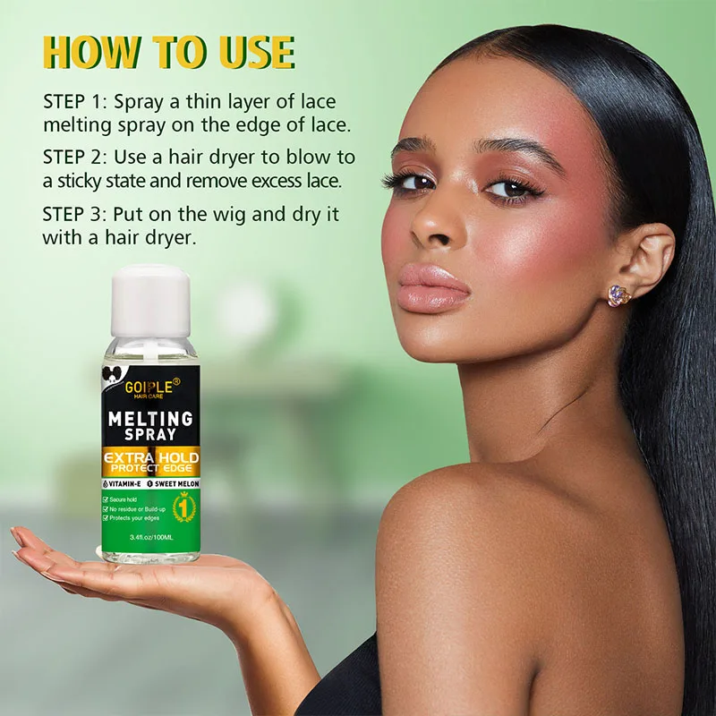 GOIPLE 250ml Lace Melting Spray Front Wig Strong Hold Glueless Hair Adhesive Invisible Liquid Glue Melting Holding Spray