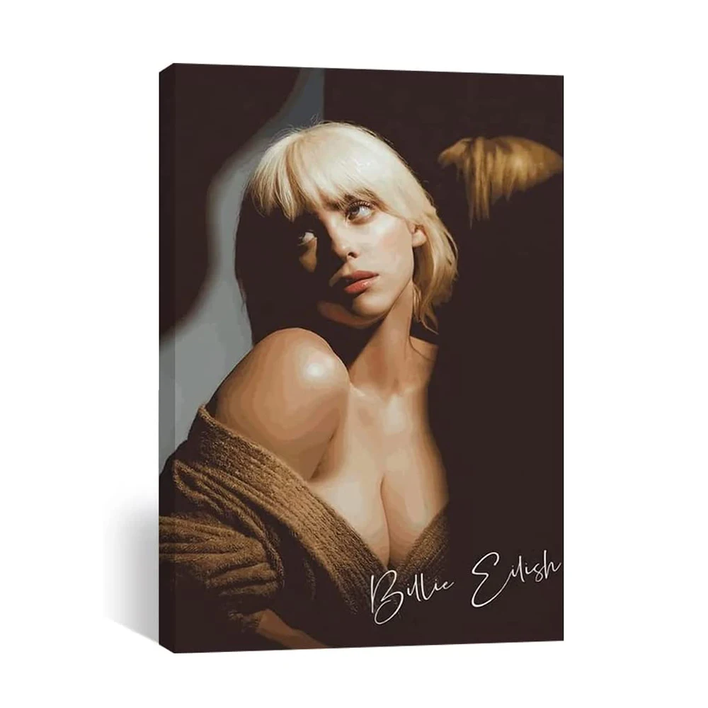 Billies Pop Singer Eilises Canvas Painting Happy Thever Album Wall Art Music Picture For Fans Room Decor Poster E Stampe