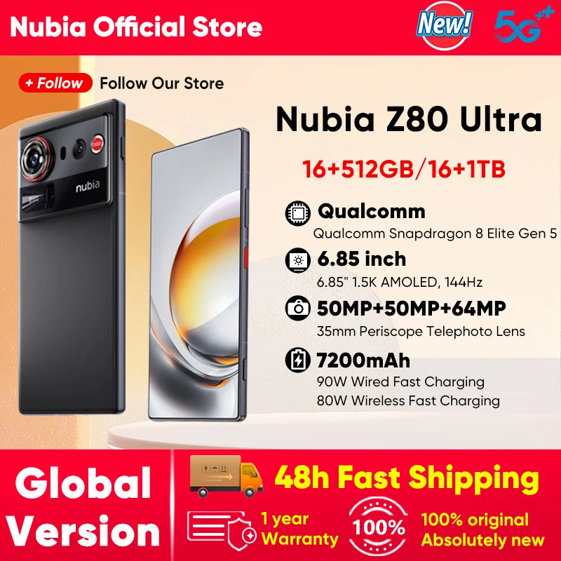 2025年新型nubia Z80 Ultra 5Gスマートフォン グローバル版 Snapdragon
