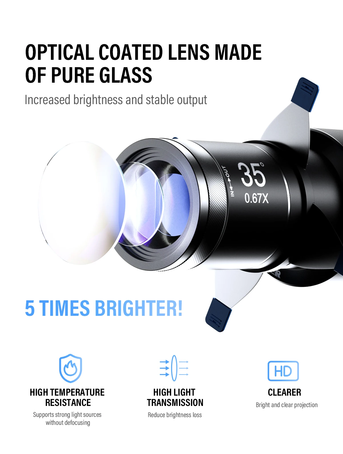 KF80 Bowens Mount Snoot 5X Brighter Optical Lens Aviation Aluminum Snoot For God