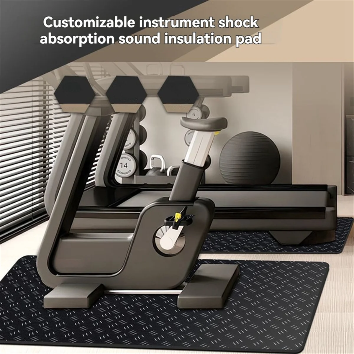 BAAU Treadmill Mat for Hardwood Floors,Mat for Home Gym Flooring, Walking Pad Exercise Bike Equipment Mat 43x60x0.3cm