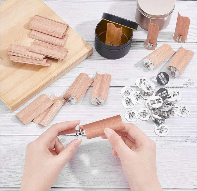 100 Stoppini Per Candele In Legno 20cm Con Basi Metalliche - Per Candele Fai Da Te Artigianali E Decorazioni - Foto 11