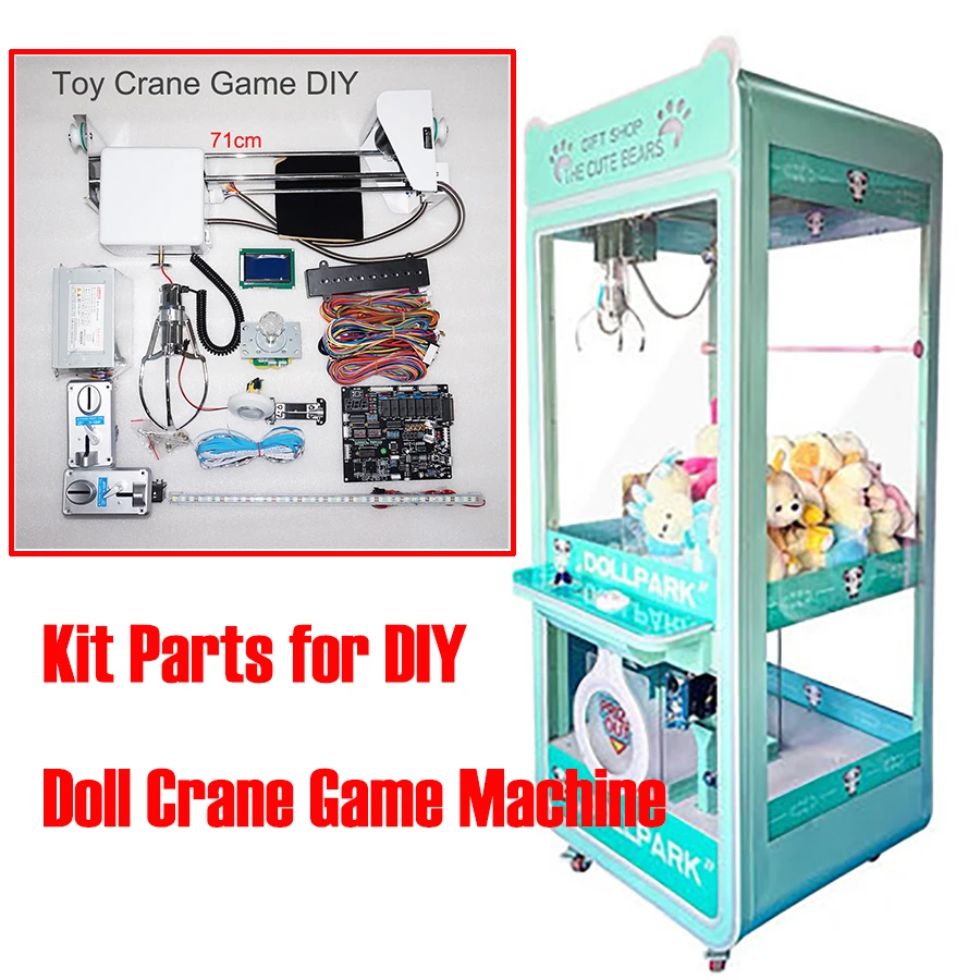 장난감 크레인 키트 인형뽑기 기계, DIY 액세서리, 클로 슬롯 머신, 게임 보드, 코인 수신기, 버튼 와이어 하네스, 크레인용 클로