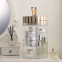 Wnnideo Makeup Organizer 360 Degree Rotating Spinning Makeup Cosmetic Storage Box Bathroom Desktop Dressing Table Lipstick Rack 1