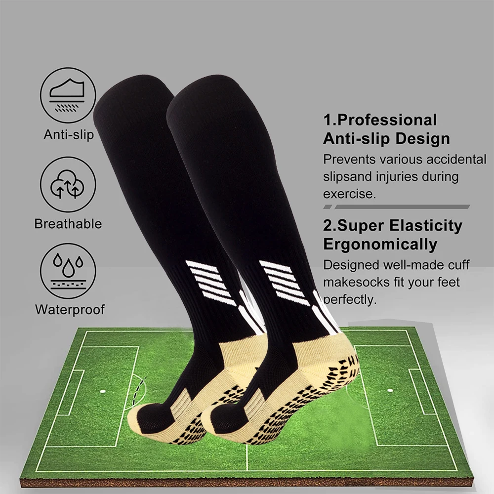 1 Pair Anti Slip soccer Socks,Grip Socks for Non Slip Soccer Knee