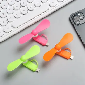 مروحة هاتف محمول صغيرة محمولة ، مبرد لهواتف أندرويد وآيفون وسامسونج وهواوي وآيباد ، 2 في 1 2