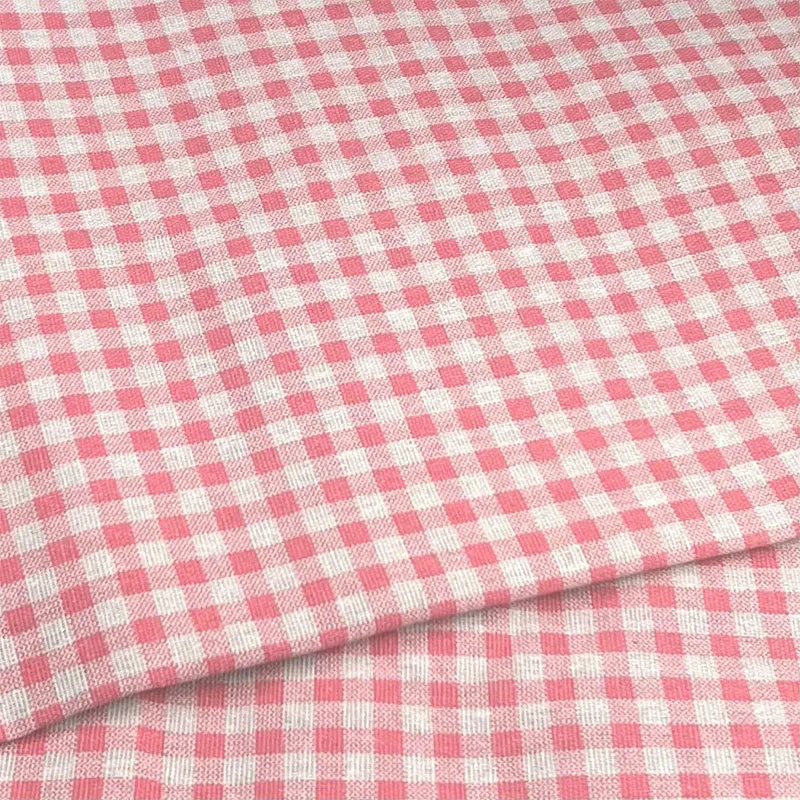 Cotton and Linen Fabric Small Plaid Cloth Printed Cloth Tablecloth Sofa Fabric Linen Ins Wind Rag Head