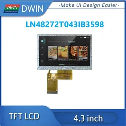DWIN 4.3 Inch 480x272 300 Bright 24bit RGB NV3047 TN TFT LCD Display Module Resistive Touch For STM32 ESP32 LN48272T043IB3598