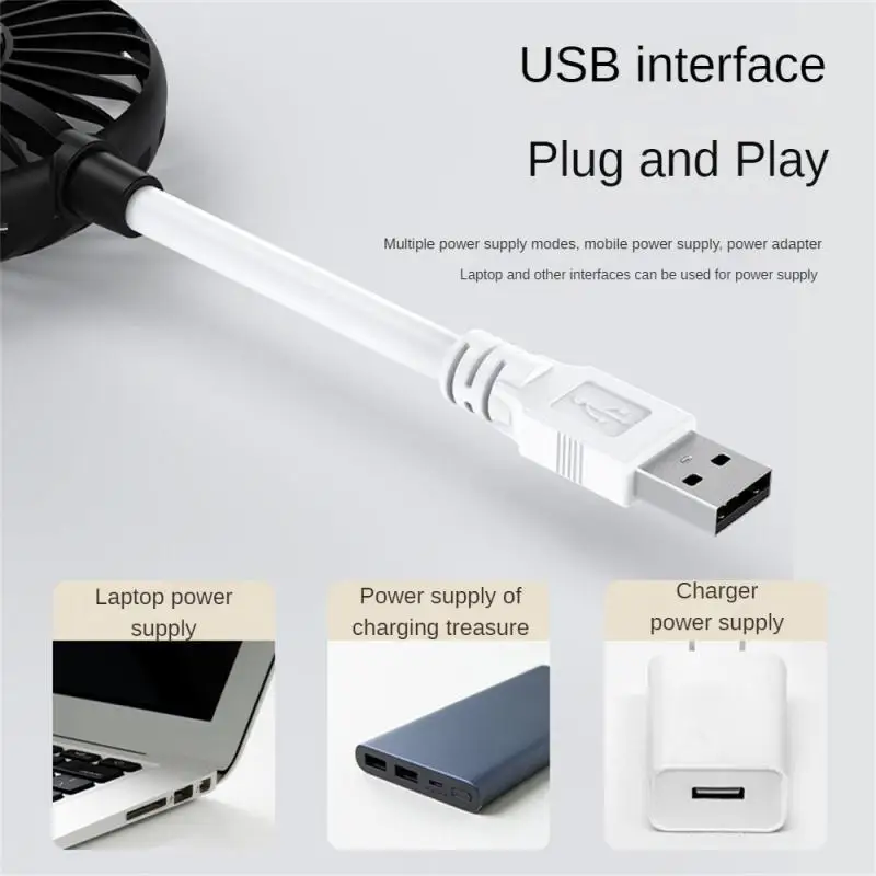 USB 충전식 소형 팬, 소형 인라인 무소음 사무실 테이블, USB 팬, 사무실 팬 쿨러, 여름 휴대용 팬