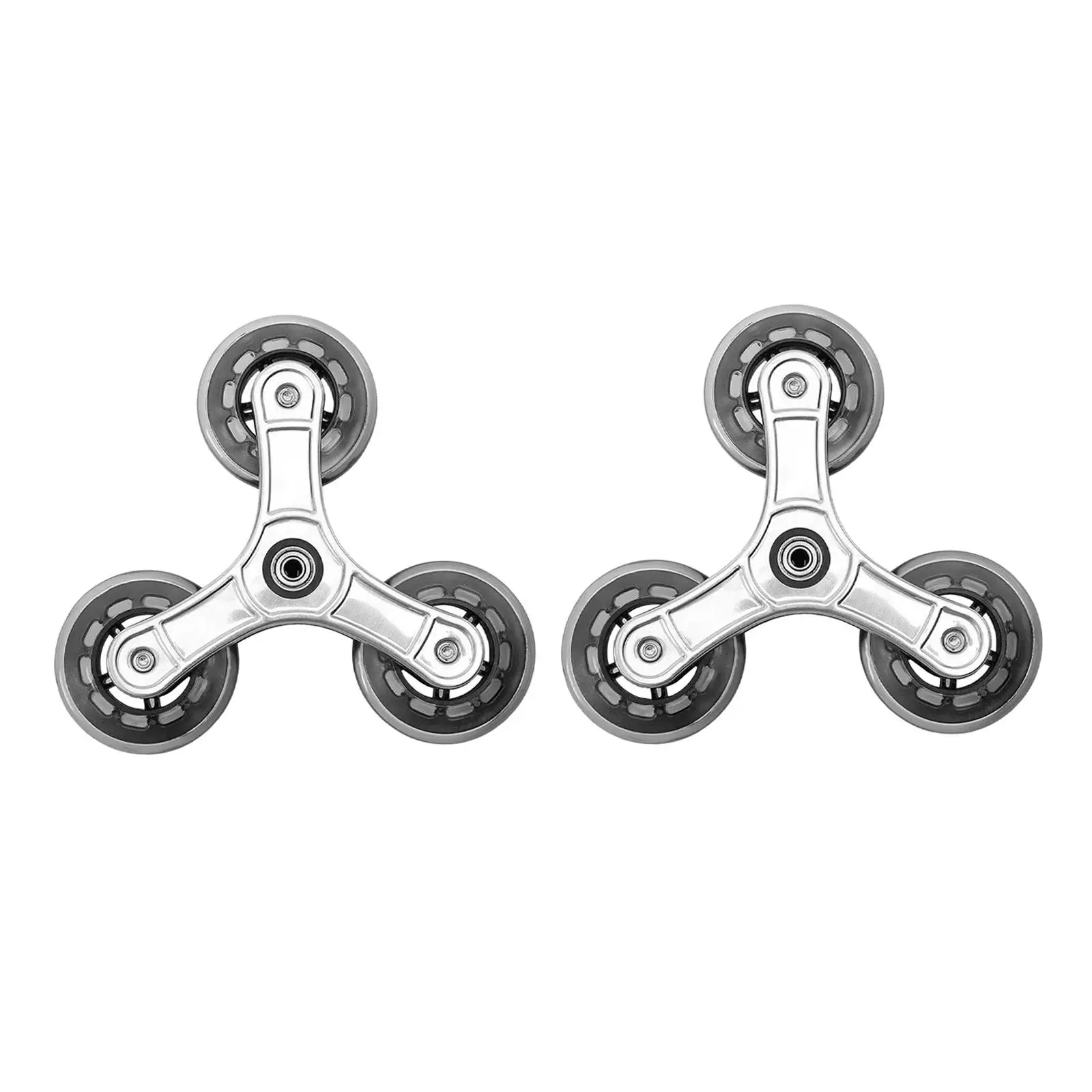 2Pcs Folding Shopping Cart Wheels Stair Climbing Wheels Triangle Caster Wheels for Hand Truck Dolly Trolley Moving Grocery Cart