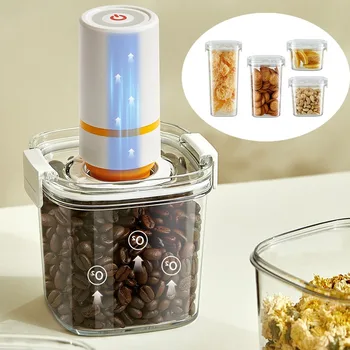 Plastic Vacuum Sealed Tank Electric Coffee Vacuum Container Kitchen Food Grains Candy Storage Box Fresh-keeping Tea Canister 1