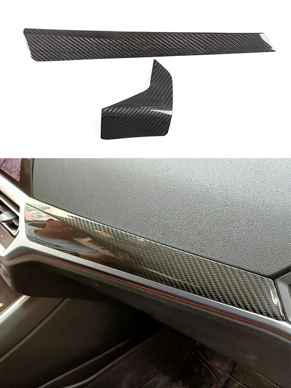 For BMW 3 Series G20/G28 2020 2021 Central Control Instrument Panel Real Carbon Fiber Cover Trim Car Interior Refit Parts LHD