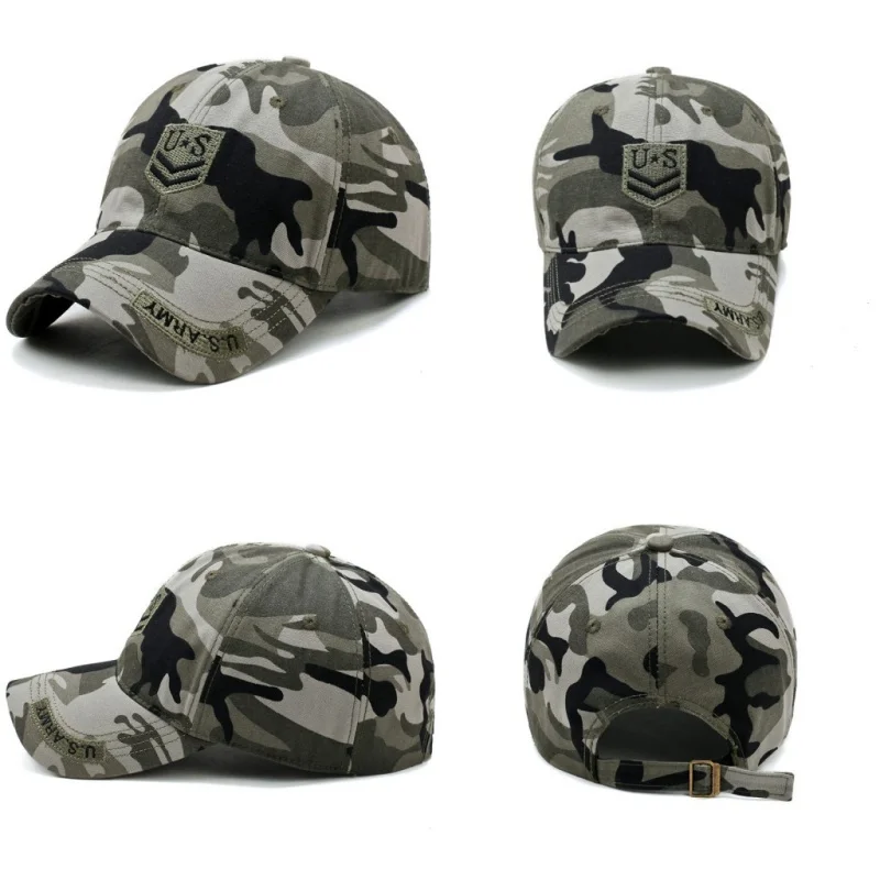 Men Letter US Embroidered Sports Golf Baseball Cap Hiking Cycling Running Hat Outdoor Hunting Jungle Sunhats Trucker Sunscreen