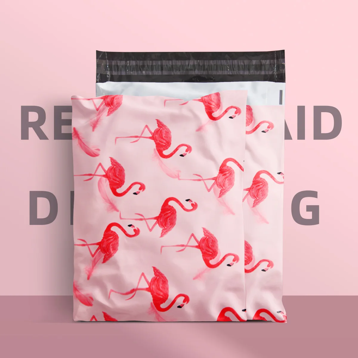 100Pcs Plastic Shipping Envelope Flamingo Printed Courier Bag Self Sealing Adhesive Mailing Bags Waterproof Gift Pouches 5 Sizes