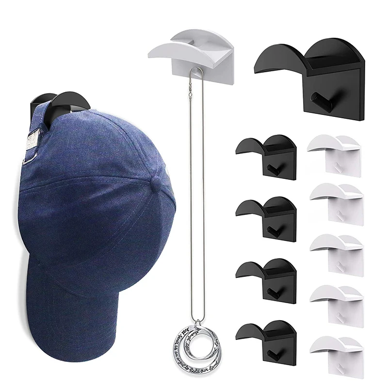 4/PCS 모자 홀더 야구 모자에 대 한 스티커 벽 마운트 후크 캐주얼 모자 보관 상자 드릴링 붙여 넣기 휴대용 도어 옷장 행거 없음야구 모자 캐주얼 모자 보관 상자에 대 한 스티커 벽 마운트 후크, 드릴링