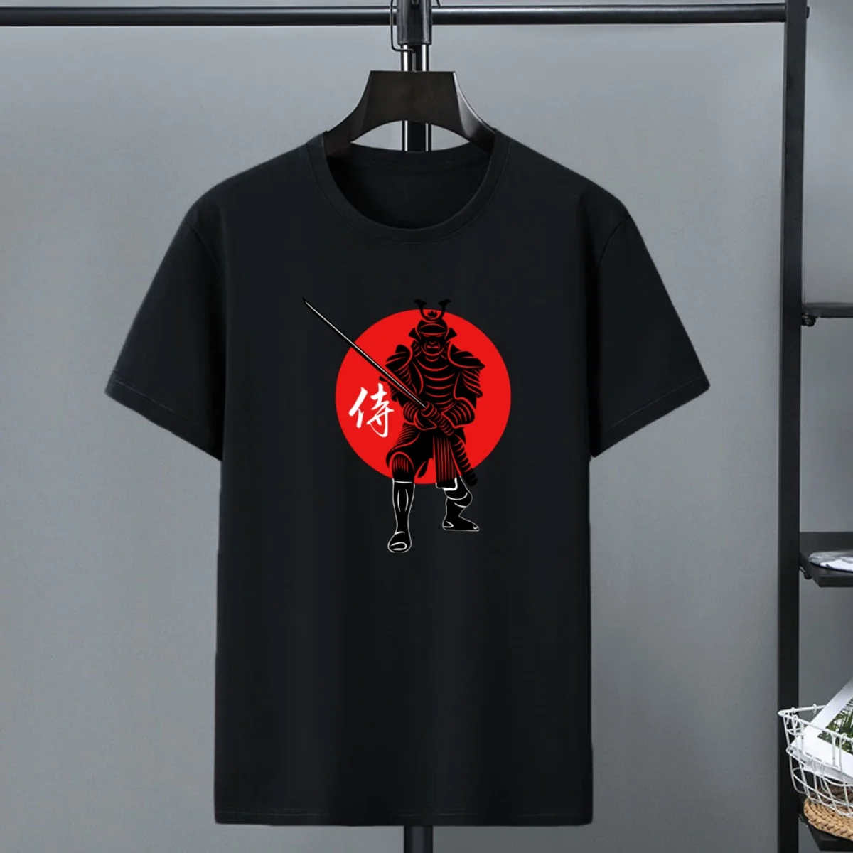 Japan Samurai Print T-shirt Men's Cotton Short Sleeve Top Summer Fashion Tee Casual Harajuku T-shirt mens cotton t shirt