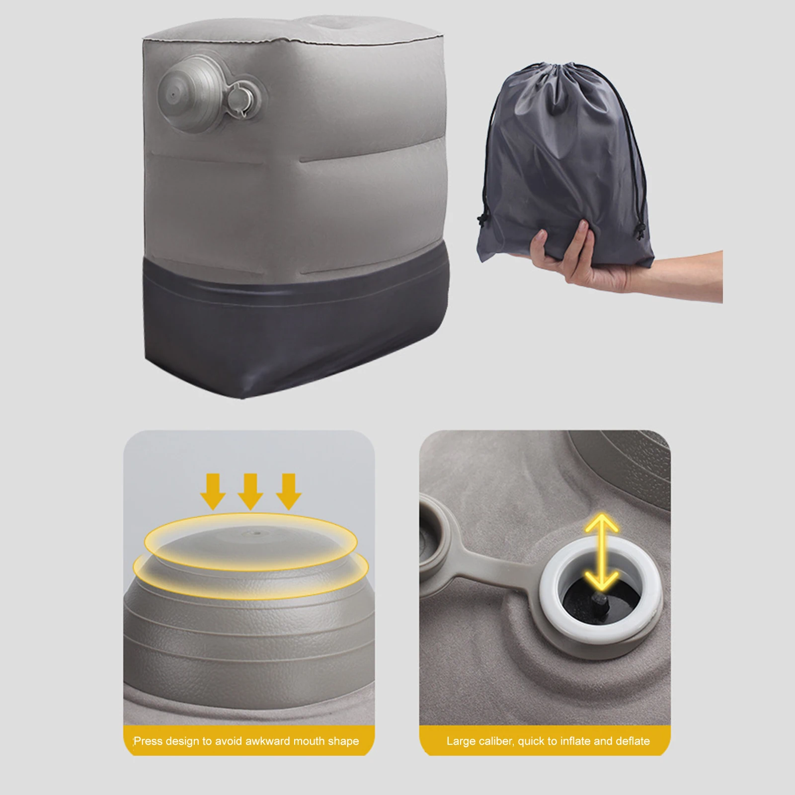 1 Pc Gray PVC Inflatable Travel Pillow Foot Rest Pillow Kids Flight Sleeping Resting On Airplane Car Bus Foot Pad