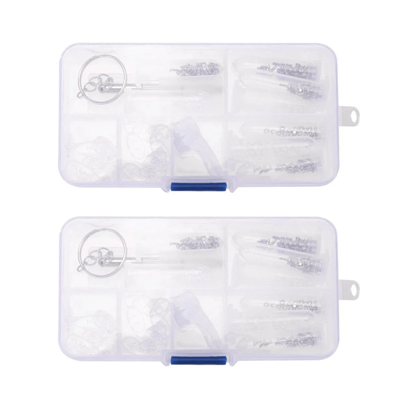 

2X Optical Glasses Repair Kit Eyeglass Repair Screws Tool Box Eyeglass Sunglasses Screw Nut Nose Pad Assortment Set