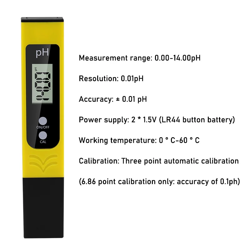 Water Quality Tester PH Meter 0-14 Measurement Range Suitable Aquarium Swimming Pool