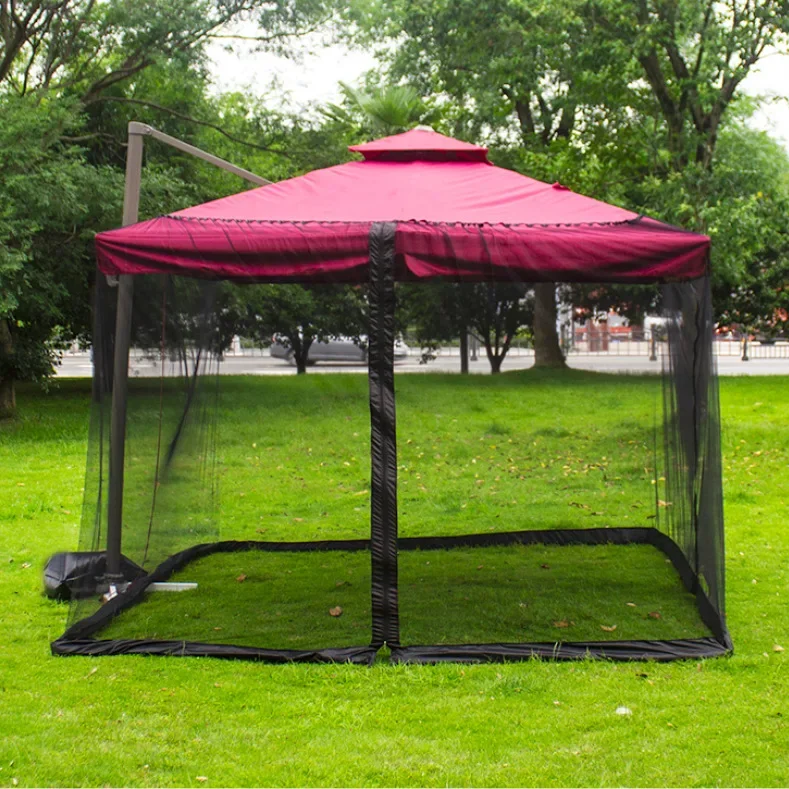 Summer Outdoor Parasol Net Cover Roman Umbrella Anti-mosquito Net Net Installation-free Courtyard Umbrella Mosquito Net