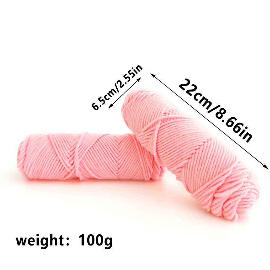1Pc Lover Cotton Wool 8 Strands Wool Crochet Sweater Scarf Hat Thread DIY Blanket Thread Medium Thick Stick Needle Thread 100g Yarn 2