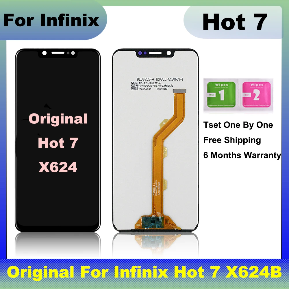 Original For Infinix Hot 7 X624 LCD Display Touch Screen Digitizer
