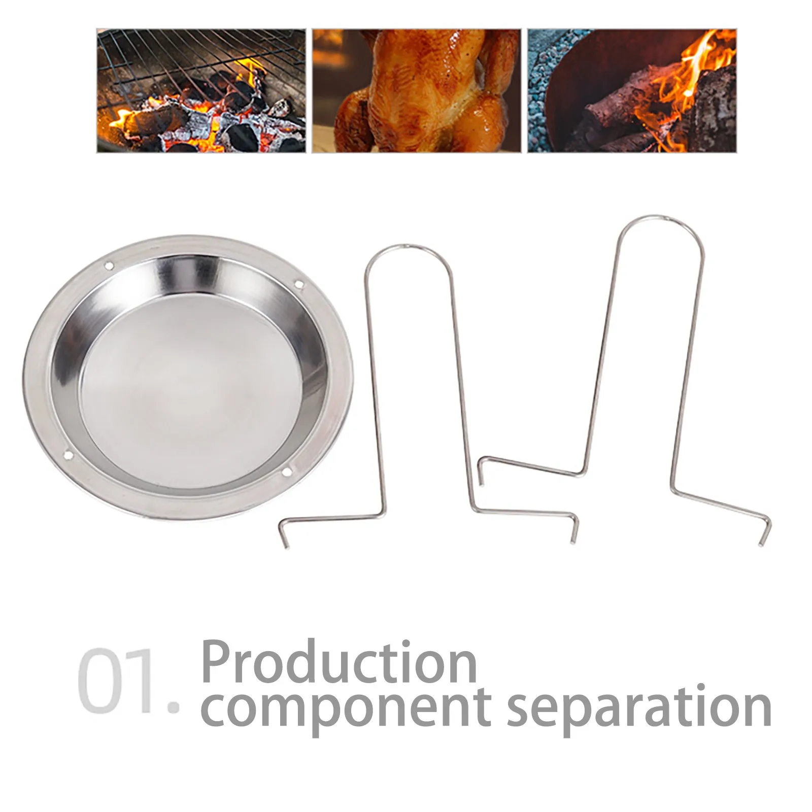 Chicken Roaster Rack Bowl Carbon Steel Beer Can Chicken Turkey Roaster BBQ Grill Holder Tray Camping Bakeware barbecue grill barbecue tools baking rack