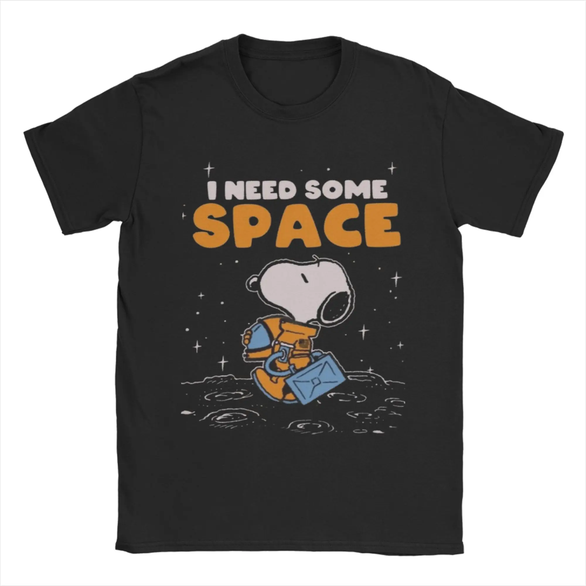 Snoopy Space T-Shirts für Herren und Damen, 100 % Baumwolle, Vintage-T-Shirts, Rundhals-T-Shirt, kurzärmelige Kleidung, Geburtstagsgeschenk