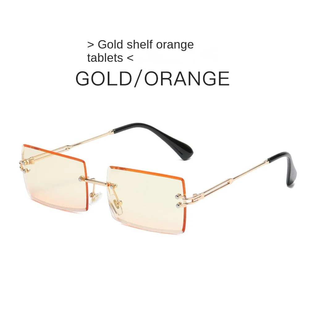  - Eyewear 2023 Fashion Shades Brand Design Gradient Sunglasses Eyeglasses Rimless Sunglasses Rectangle Uv Protection Sun Glasses