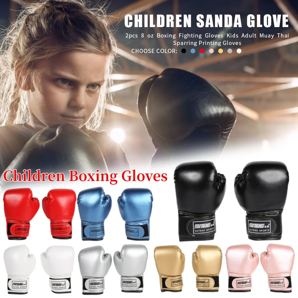 Luvas de boxe para crianças treinamento de perfuração sparring confortável ajustável luvas de luta protetor de mão preto 5 Sf144503985d7494b9facc5e4e66dfb92W