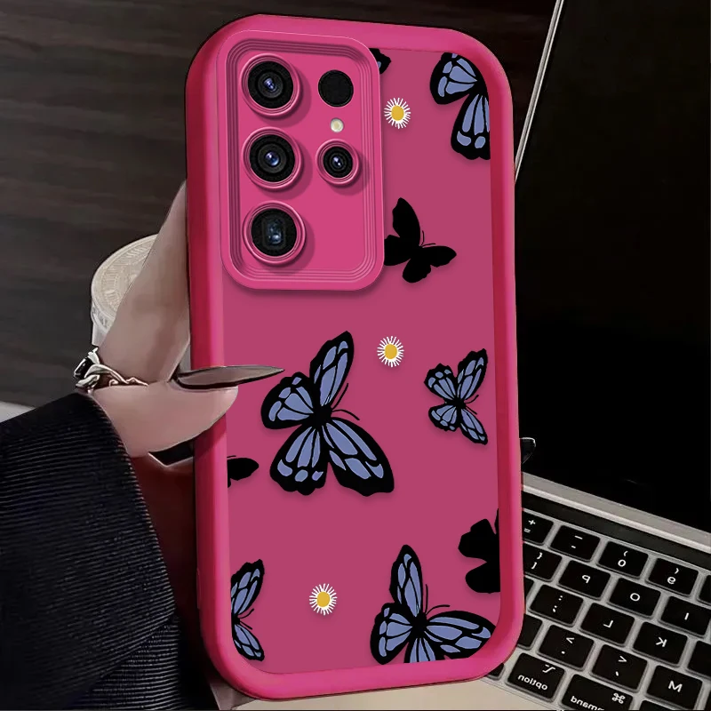 Blue Purple Butterfly Phone Case - Elegant Back Etui
