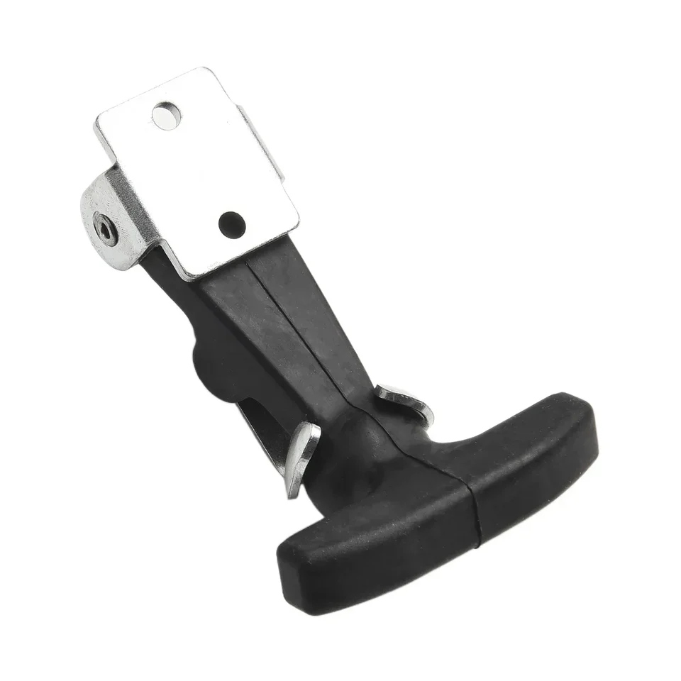 QWORK 2-Pack 4.7" T-Handle Draw Latches With Brackets – Rubber Flexible Hood Catch, For Tool Boxes, Vehicle Engine Hoods, Trucks, Golf Carts