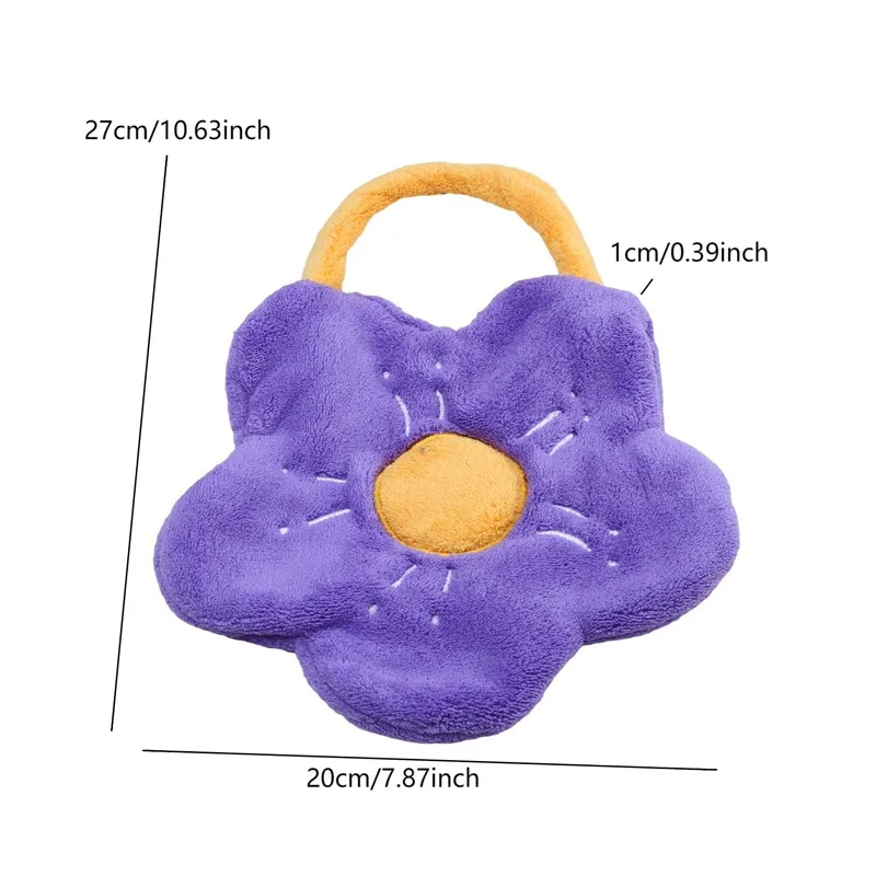 Description Picture 3 of itemCoral Fleece Hangable Thicken Towel Flower Towel Cute Absorbent Hand Towels Cleaning Cloth Rag Handkerchief Household Supplies