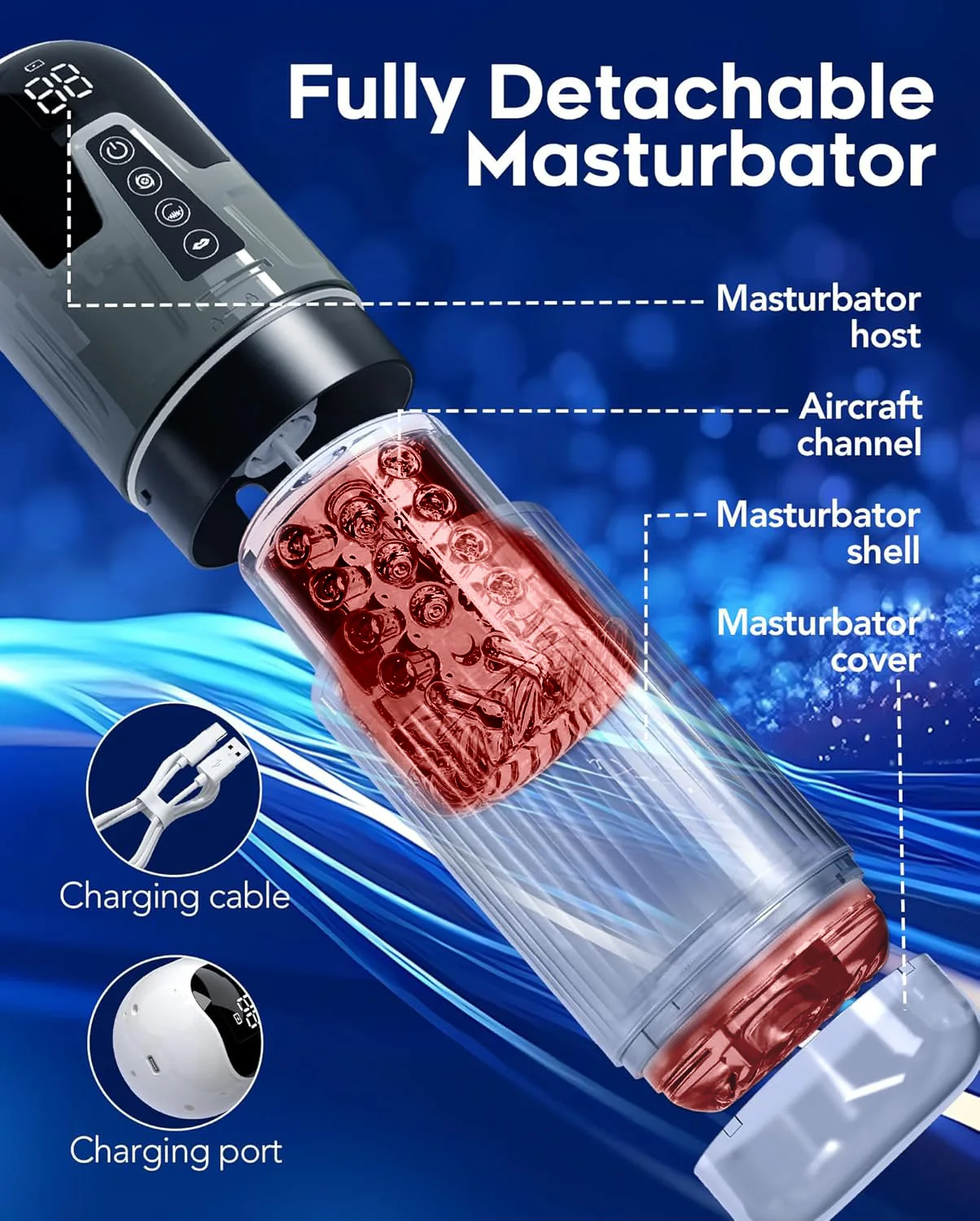 Upgrade Electric Automatic Male Masturbator Penis Pump with 7 Sucking 7 Thrusting Rotating Vibrator Modes Blowjob Adult Sex Toys male masturbator male masturbator cup male masturbation aid
