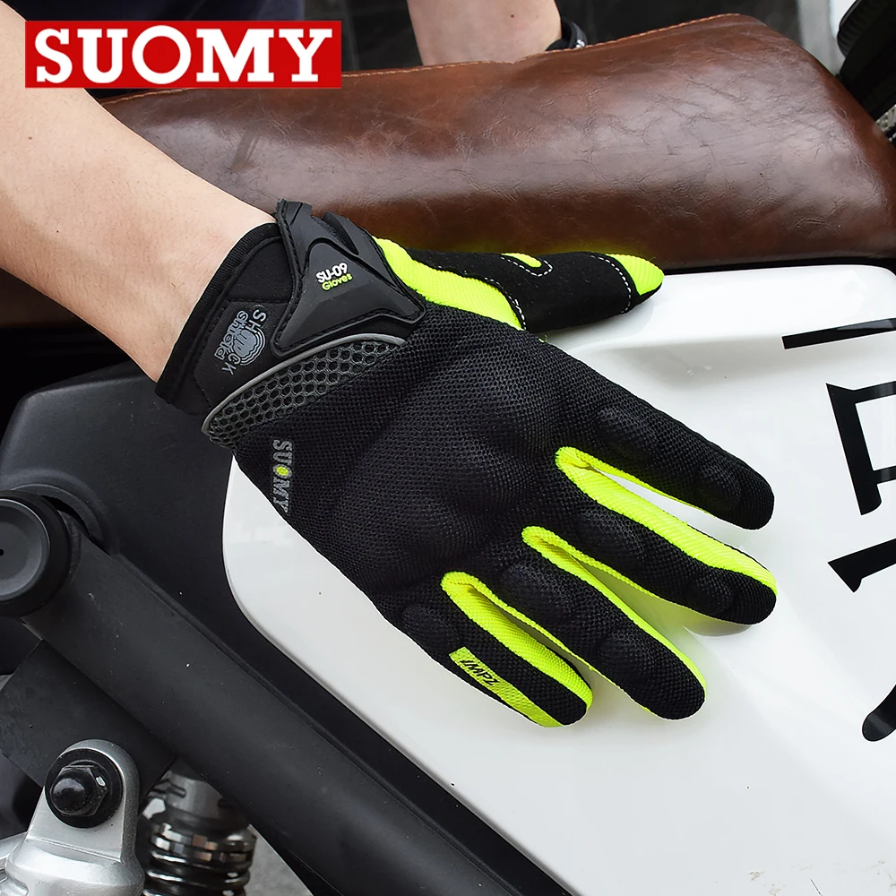 motorcycle gloves SUOMY Summer Motorcycle Gloves Men Women Touch Function Motorbike Racing Glove Full Finger Guantes Moto Biker Cycling Gloves