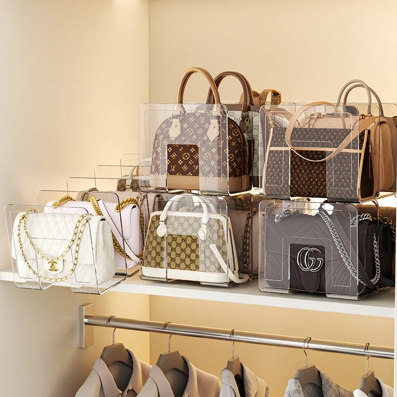 Thickened bag storage wardrobe partition rack for storing bags, acrylic wardrobe organizer, handbag storage rack 2