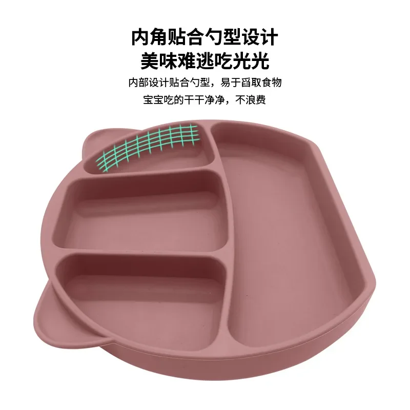 

Детская тарелка высокого качества с мультяшным медведем, посуда из пищевого силикона, присоска, посуда, миска для мам и детей