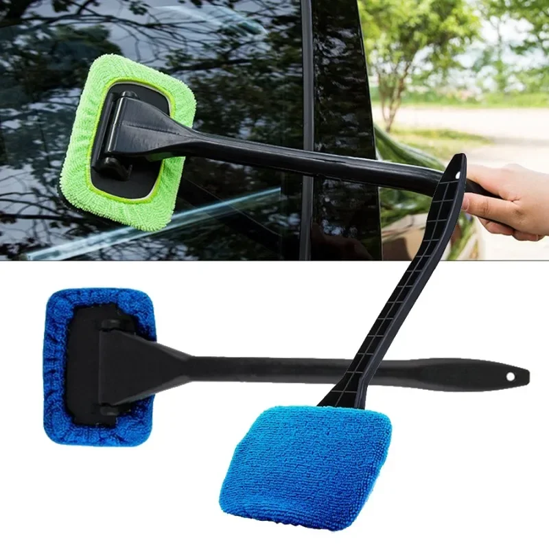 

Car Window Cleaner Brush Kit Windshield Cleaning Wash Tool Inside Interior Auto Glass Wiper With Long Handle Car Accessories